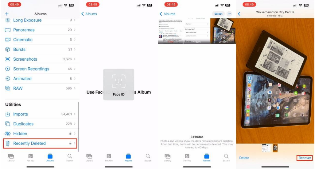 岷县苹果14维修分享 iPhone14 上恢复已删除的照片 