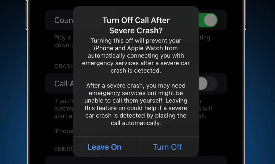 岷县苹果14维修分享 iPhone 14 和 Apple Watch 上关闭崩溃检测 